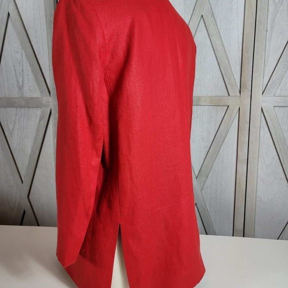 Moygashel 100% Linen - Fully Lined - Red Blazer. Made In Guatemala - Sz Small - Picture 5 of 16